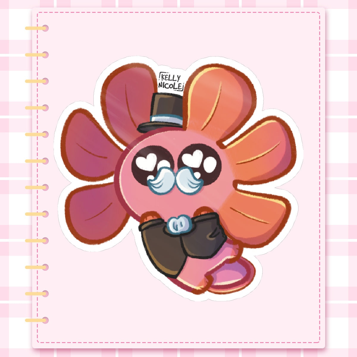 Spud the Axolotl Dapper Glossy Sticker