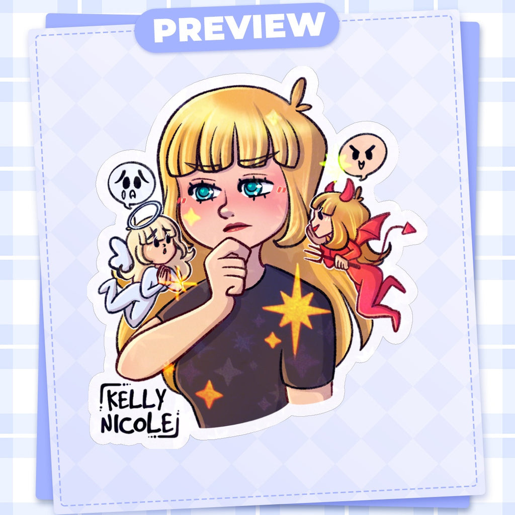 Devil Angel, Kelly Nicole HoloStar Sticker