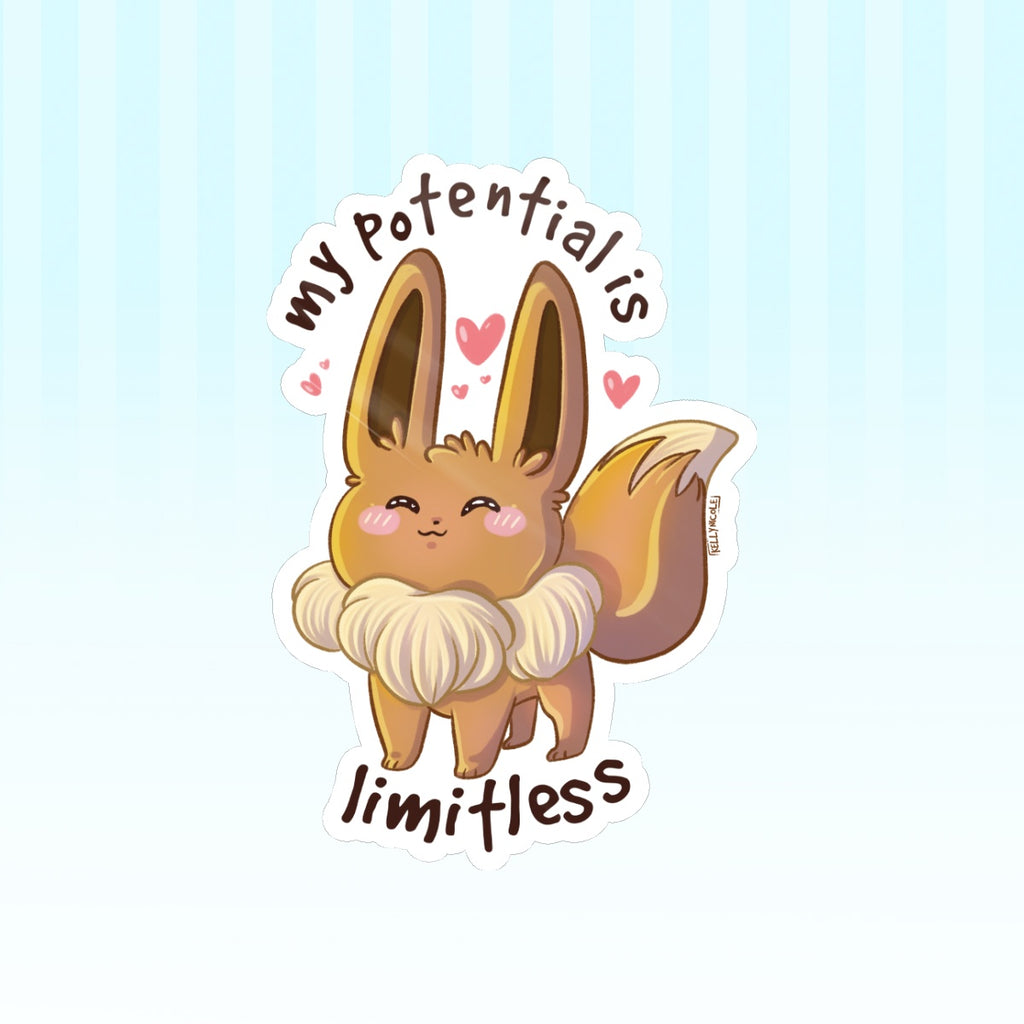 Eevee My Potential Is Limitless Pokemon Glossy Sticker