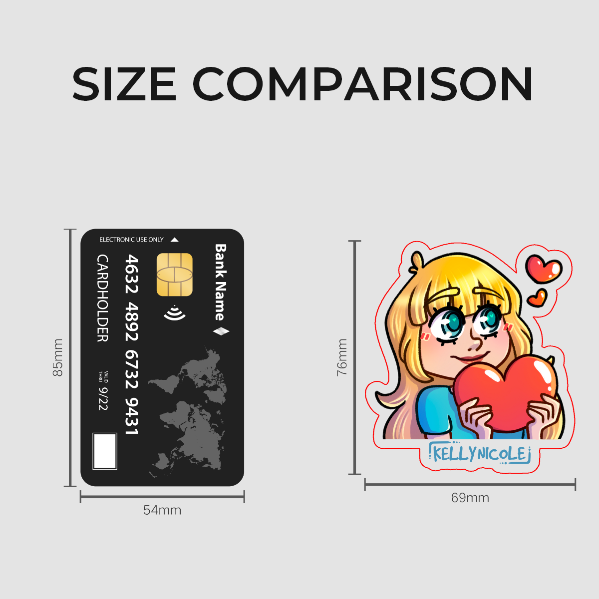 Kelly Nicole Heart Emote Glossy Sticker