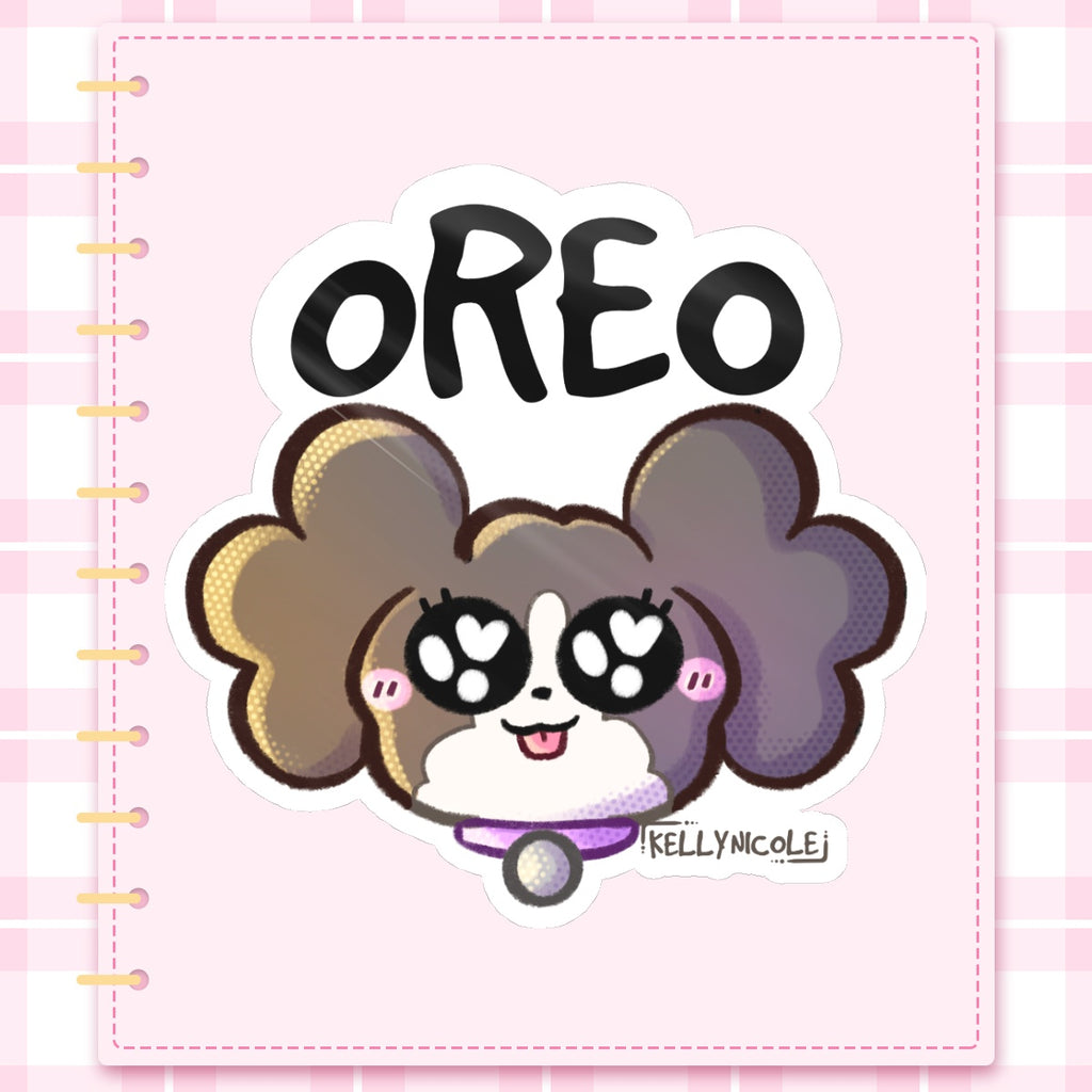 Oreo Puppy Emote Glossy Sticker