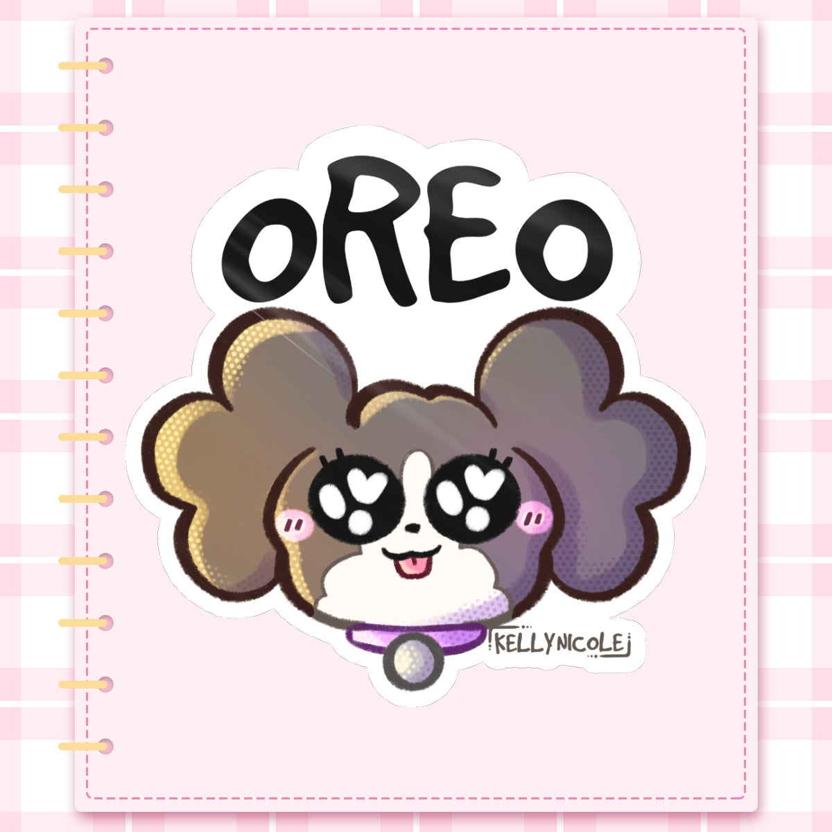 Oreo Puppy Emote Glossy Sticker