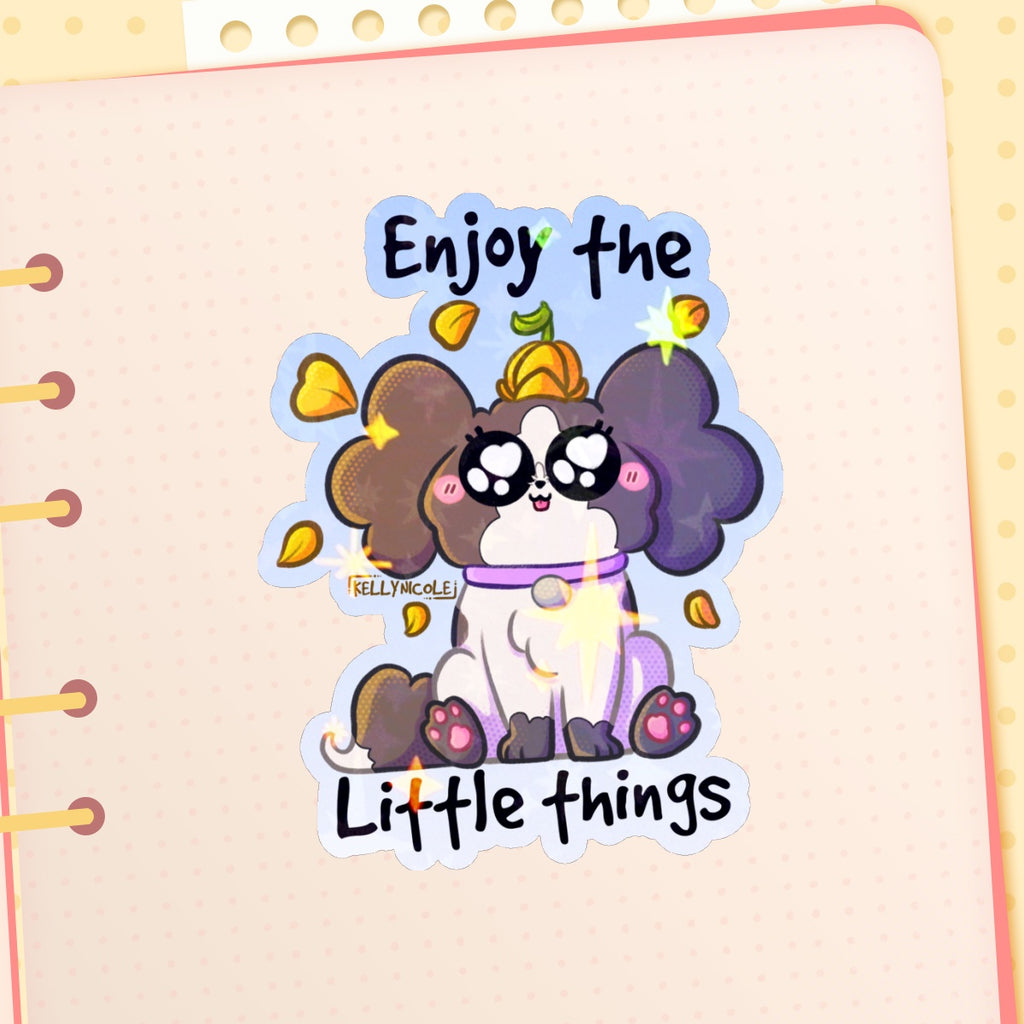 Enjoy the Little Things Oreo Dog HoloStar Sticker