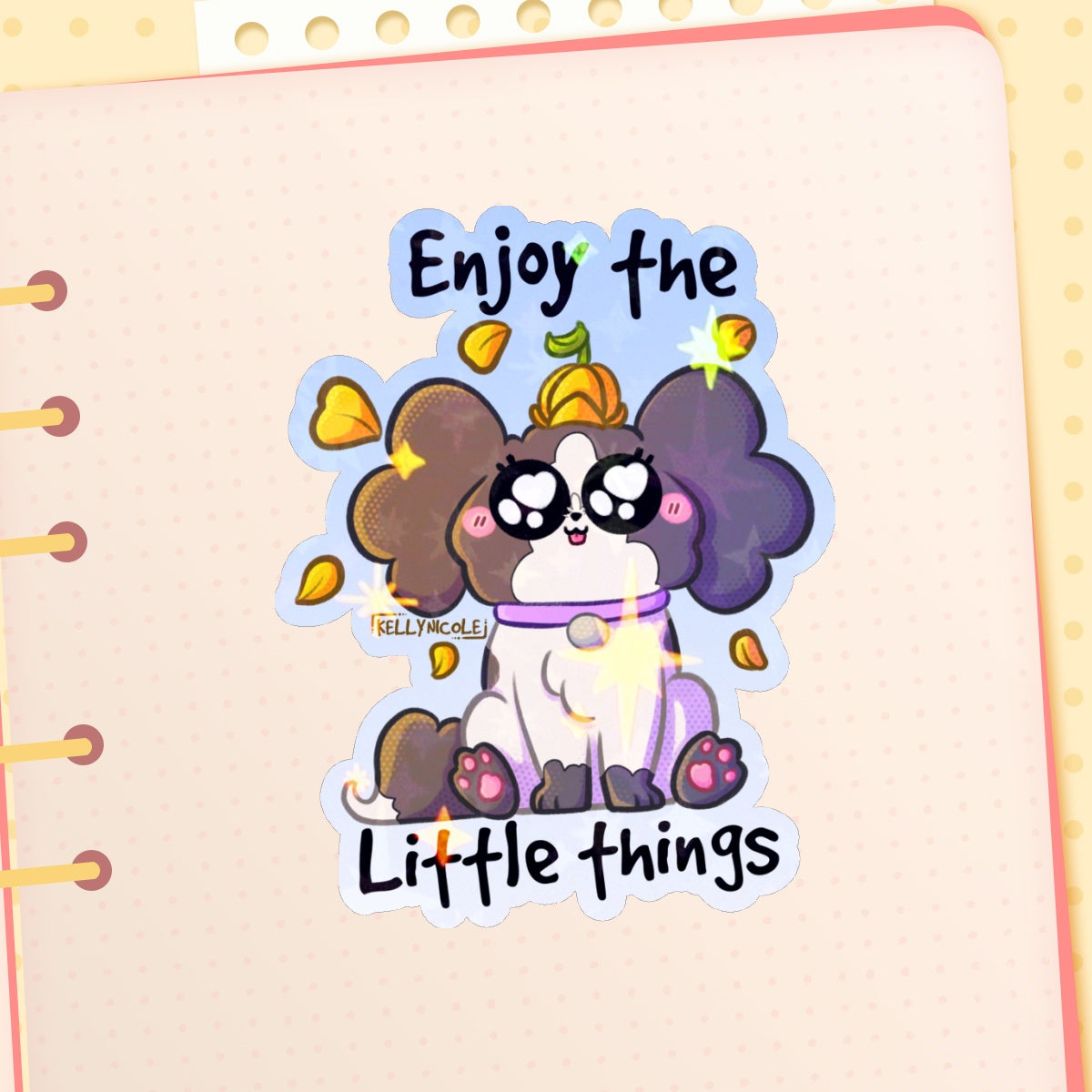 Enjoy the Little Things Oreo Dog HoloStar Sticker