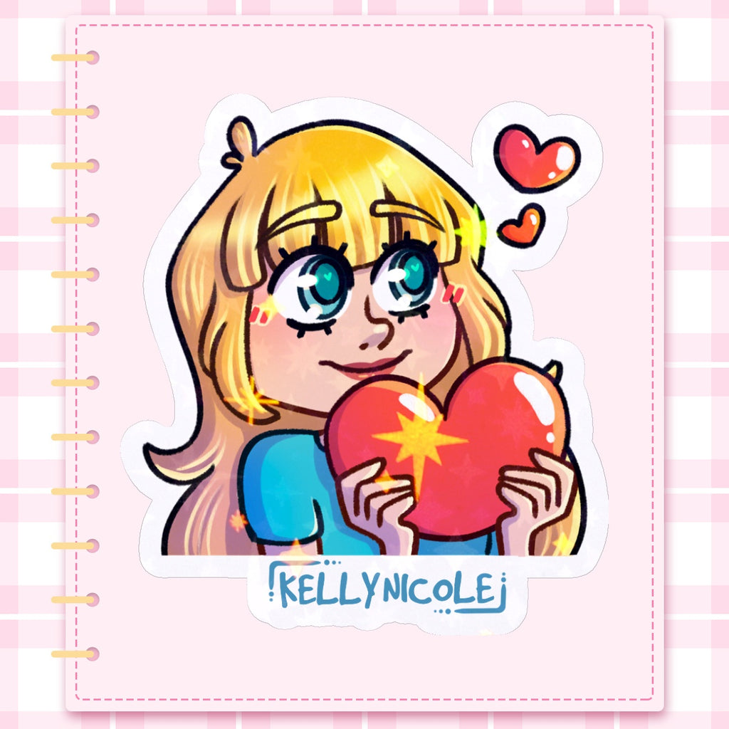 Kelly Nicole Heart Emote HoloStar Sticker