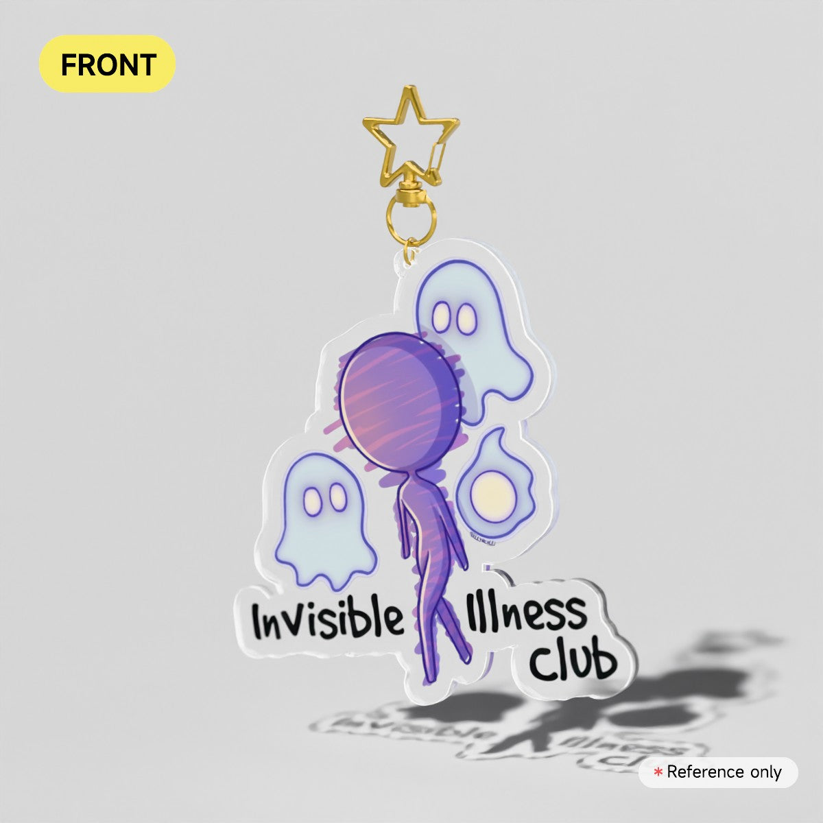Invisible Illness Club Acrylic Charm
