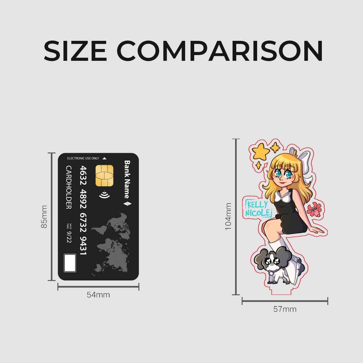 Kelly Nicole, Spud the Axolotl and Oreo Acrylic Standees