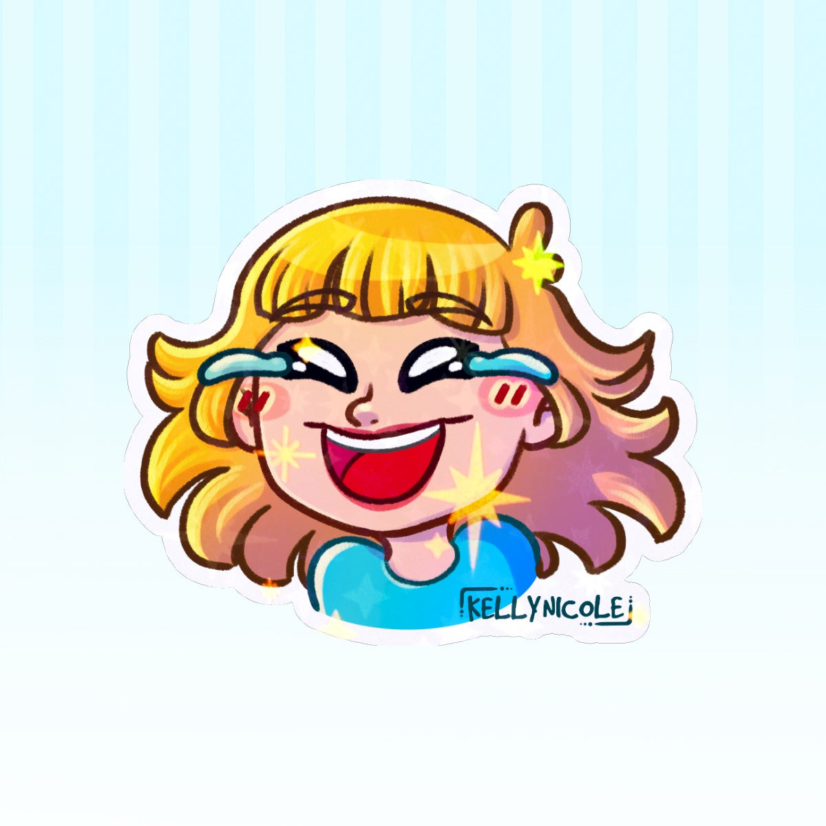 Kelly Nicole Laugh Emote HoloStar Sticker