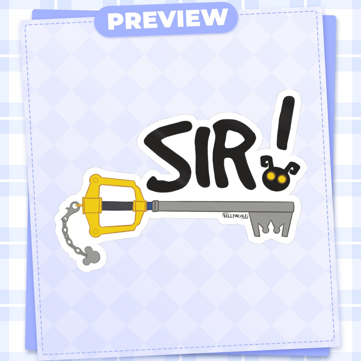 SIR! Kingdom Hearts Kelly Nicole Glossy Sticker