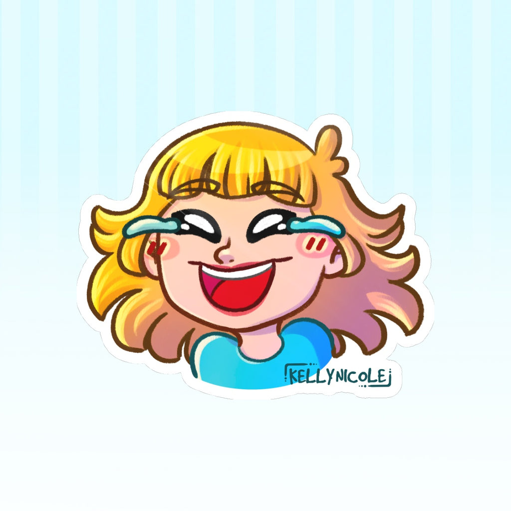 Kelly Nicole Laugh Emote Glossy Sticker
