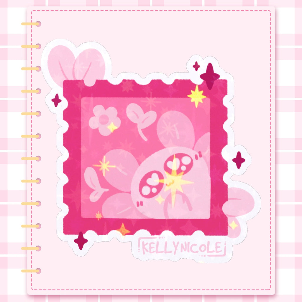 Spud the Axolotl Stamp HoloStar Sticker