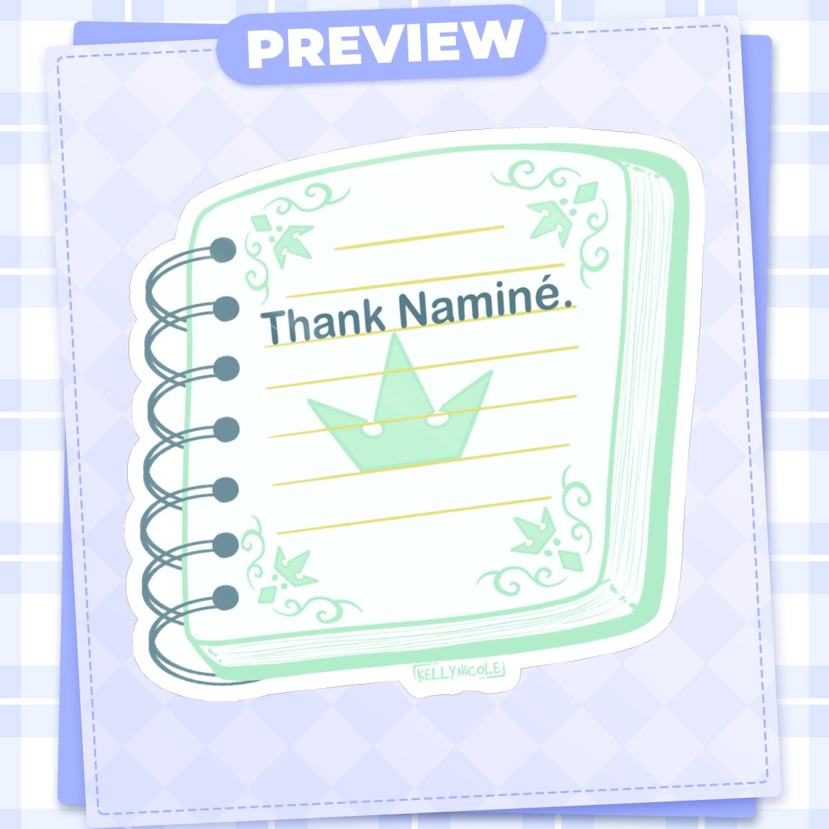 Thank Namine Kingdom Hearts Glossy Sticker