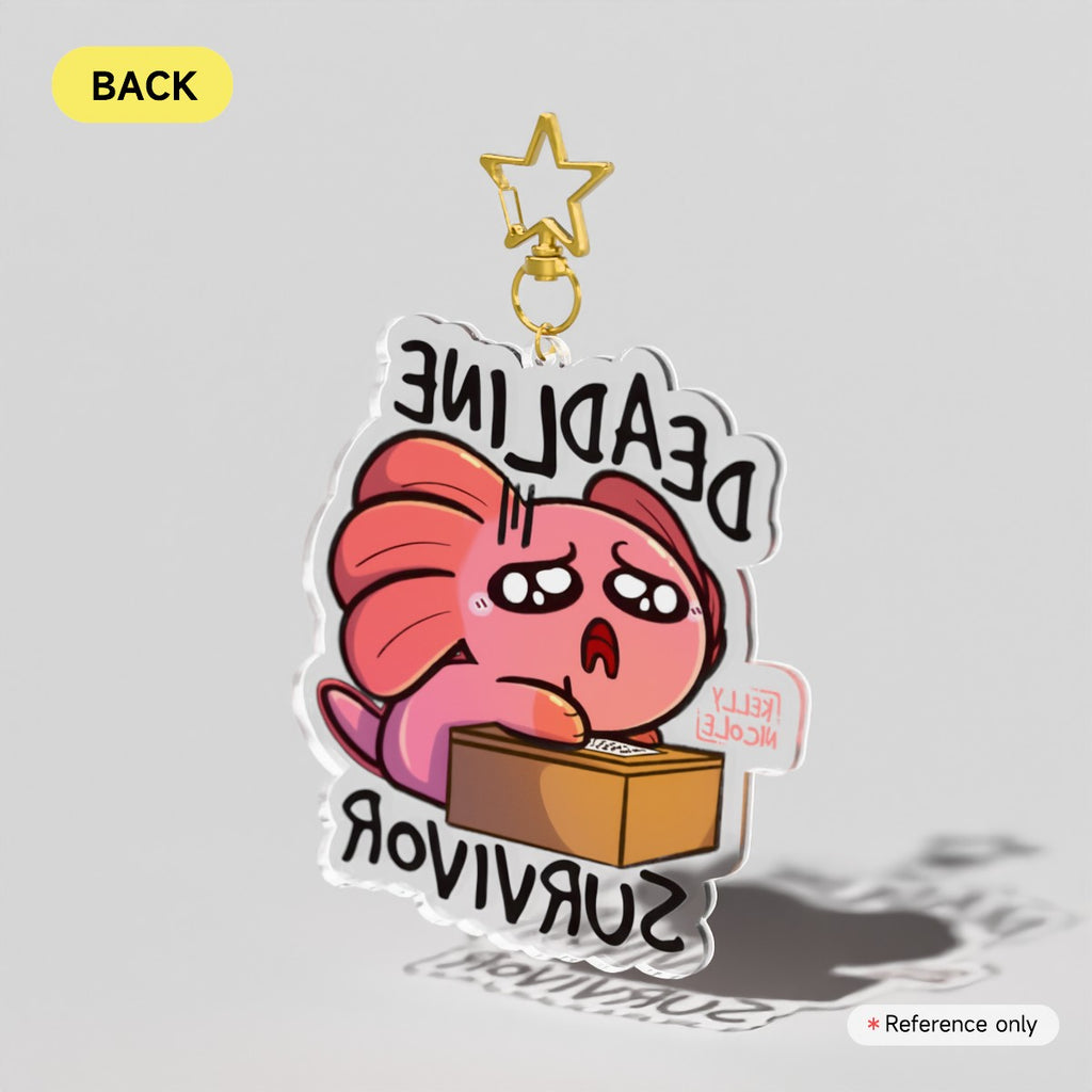Deadline Survivor Spud the Axolotl Acrylic Charm