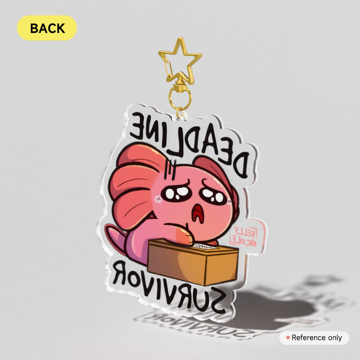 Deadline Survivor Spud the Axolotl Acrylic Charm