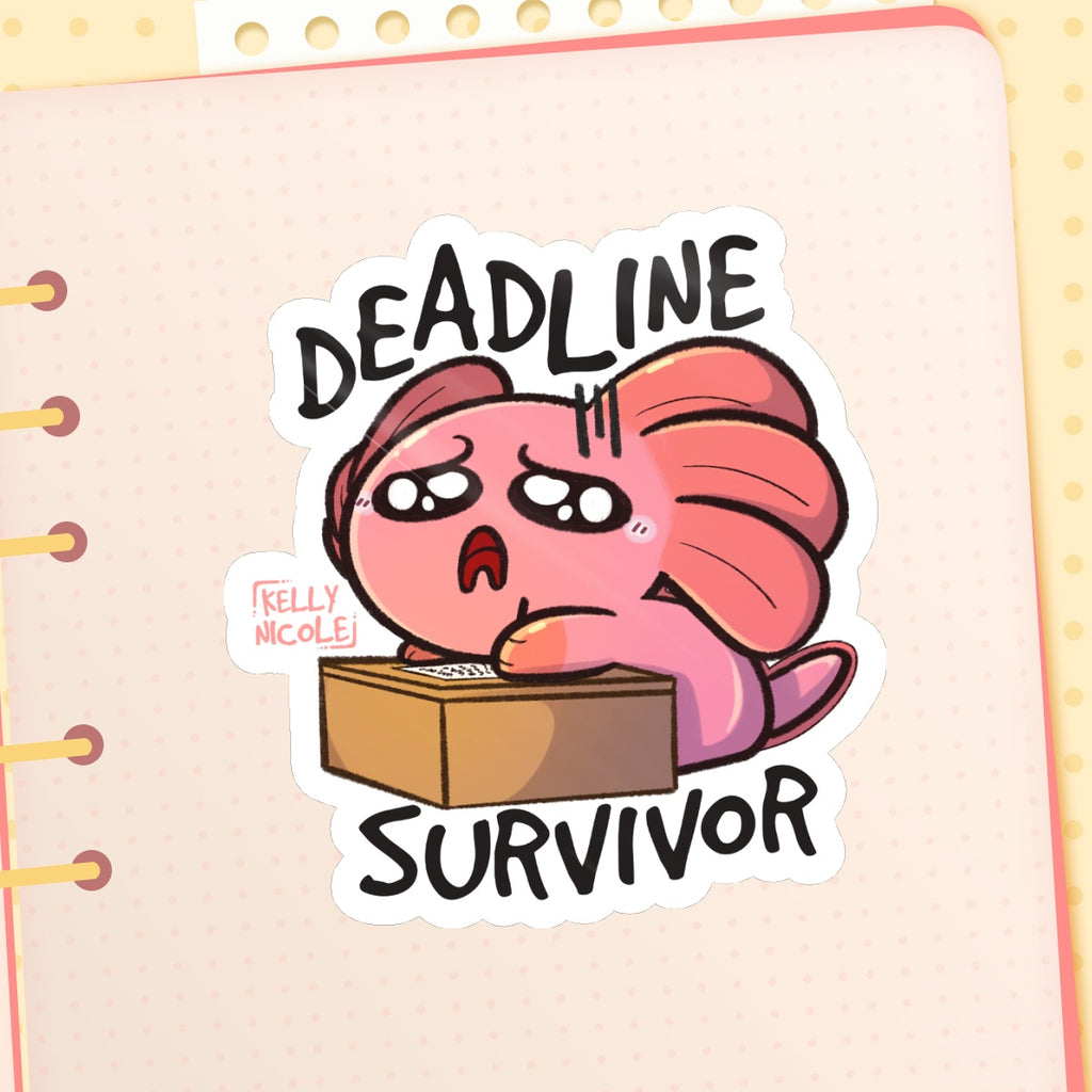 Deadline Survivor Spud the Axolotl Glossy Sticker