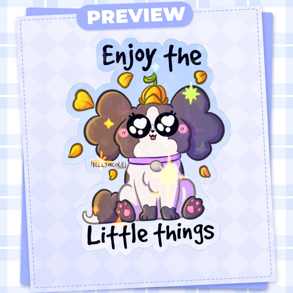Enjoy the Little Things Oreo Dog HoloStar Sticker