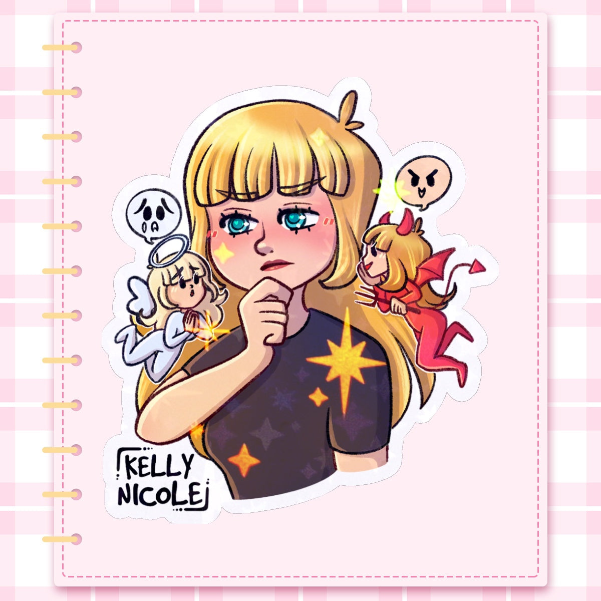 Devil Angel, Kelly Nicole HoloStar Sticker