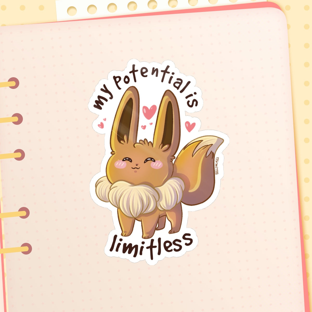 Eevee My Potential Is Limitless Pokemon HoloStar Sticker
