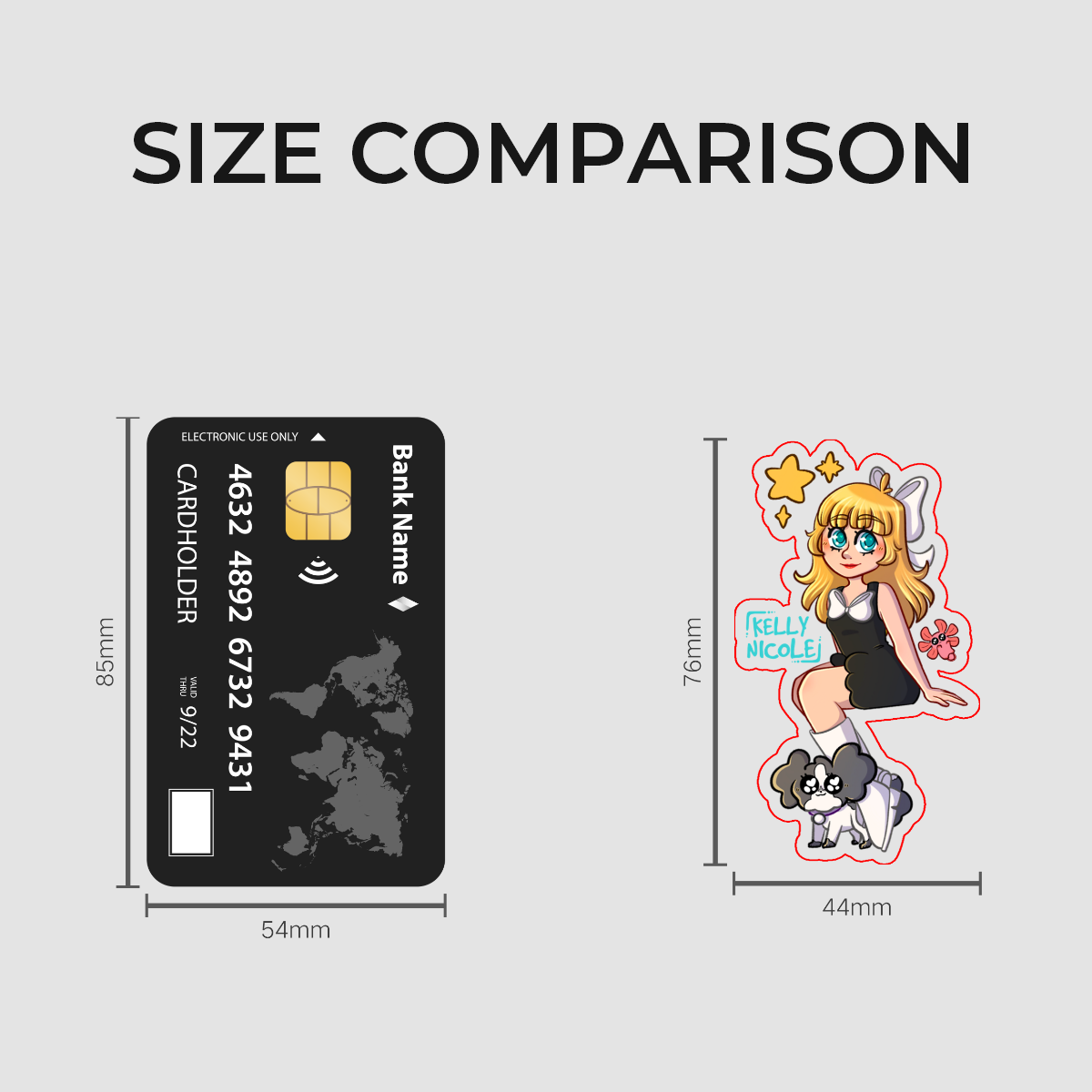 Kelly Nicole, Spud the Axolotl, and Oreo HoloStar Sticker