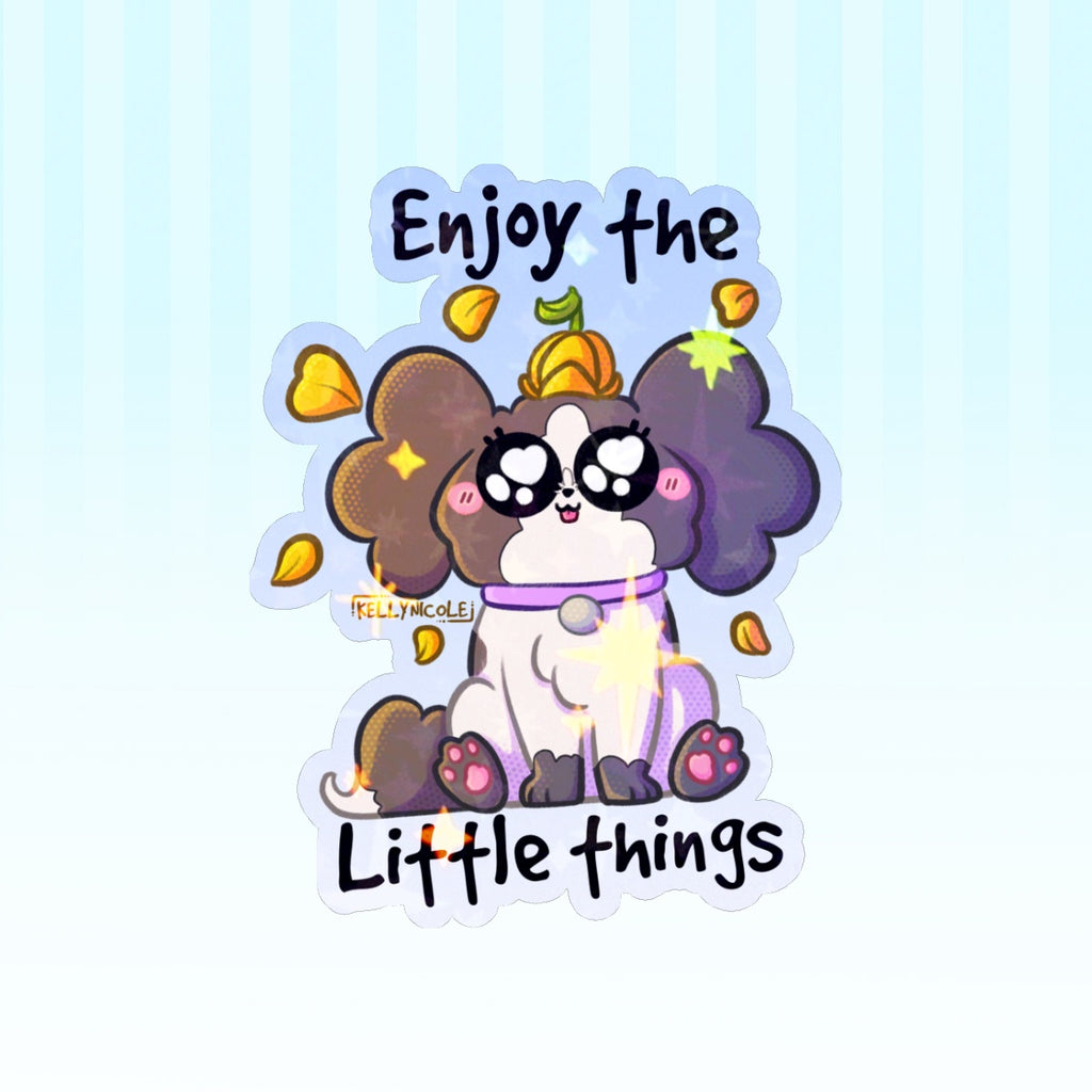 Enjoy the Little Things Oreo Dog HoloStar Sticker