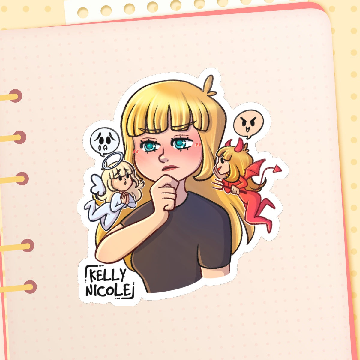 Devil Angel, Kelly Nicole Glossy Sticker