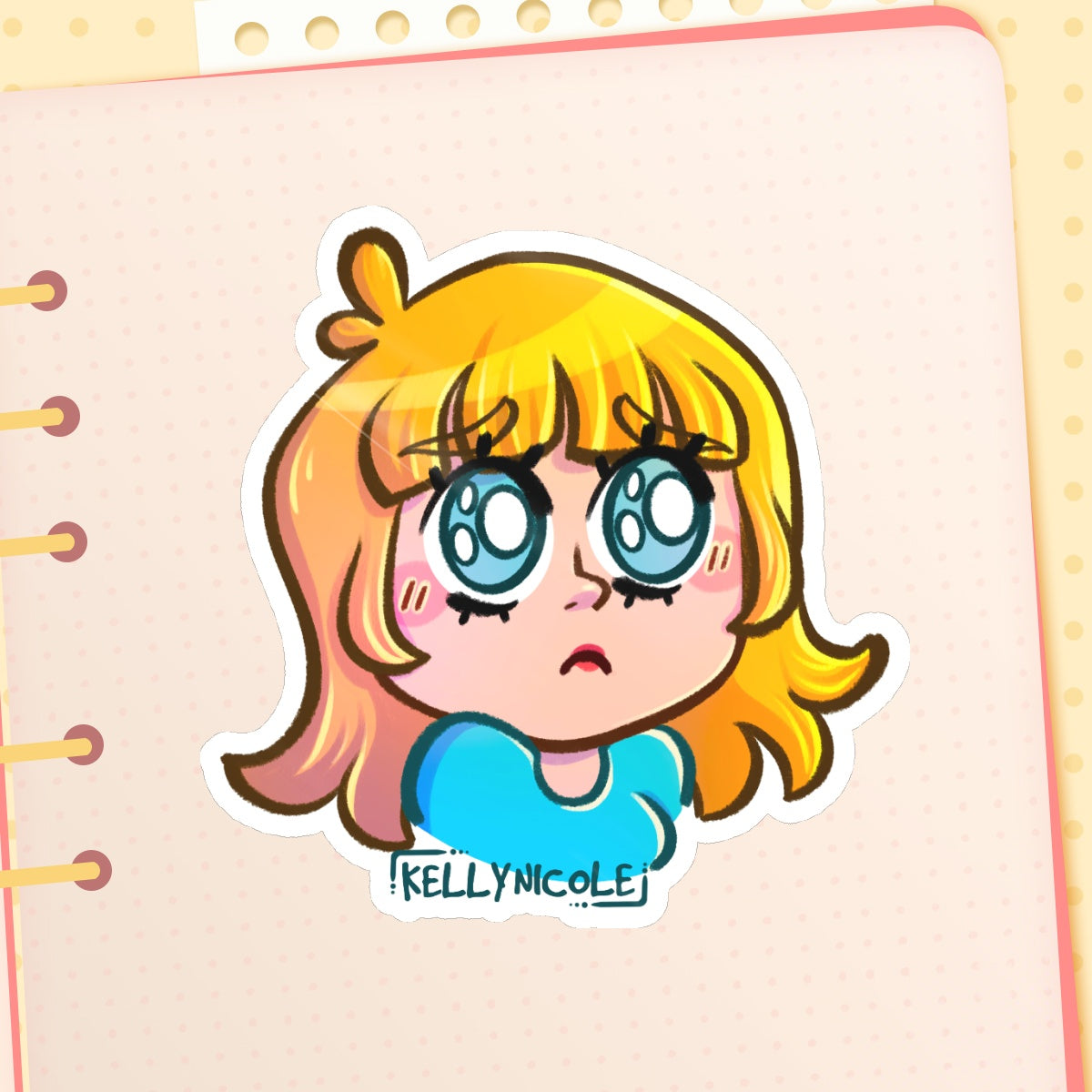 Kelly Nicole OwO emote sticker Glossy Sticker