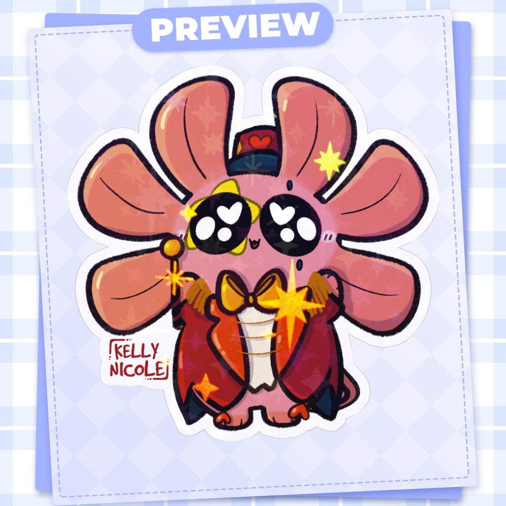 Spud the Axolotl Ring Leader HoloStar Sticker