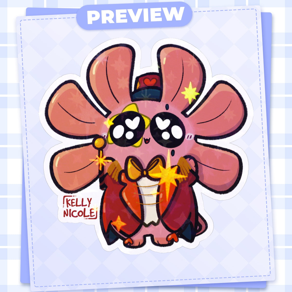 Spud the Axolotl Ring Leader HoloStar Sticker