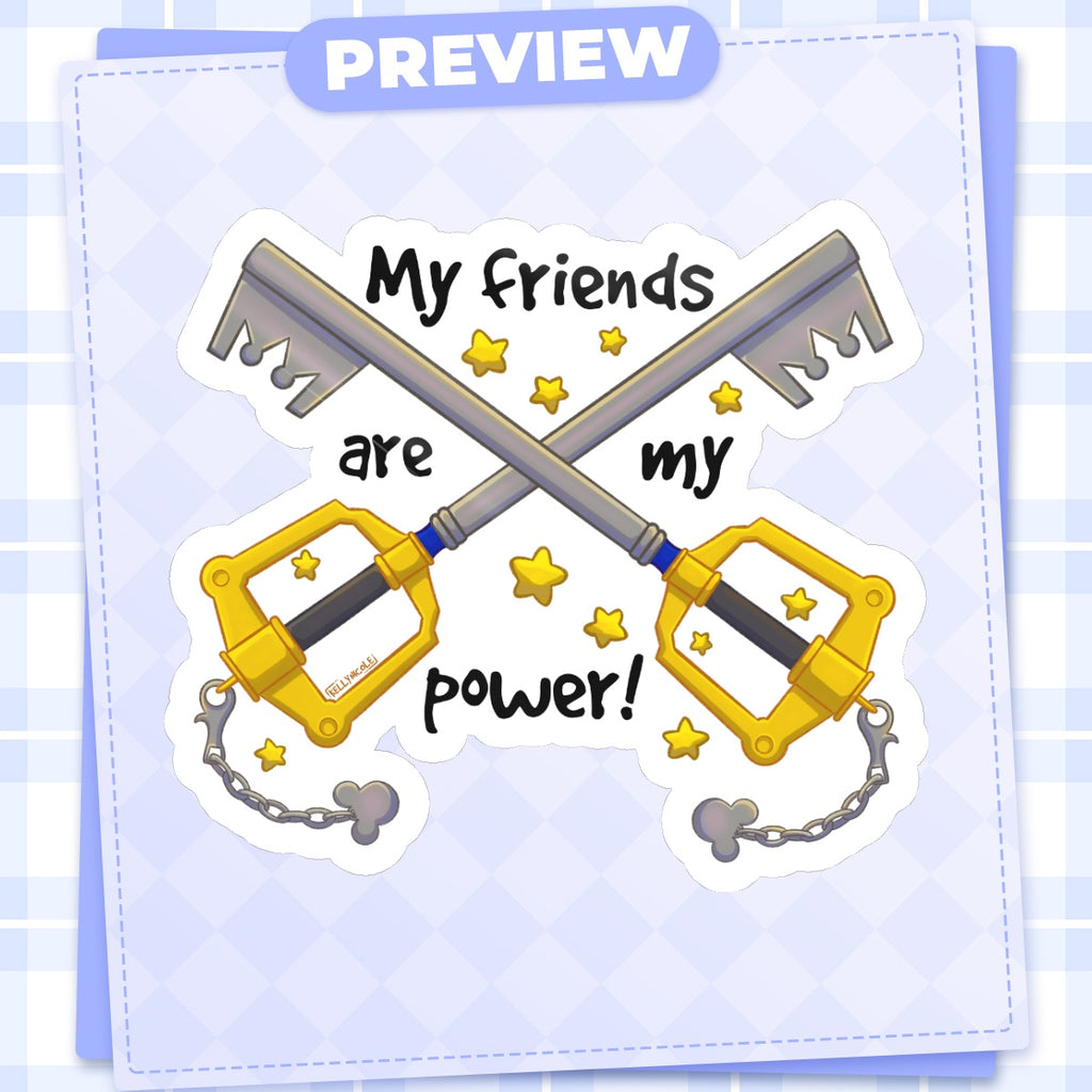My Friend's are my Power Kingdom Hearts HoloStar Sticker