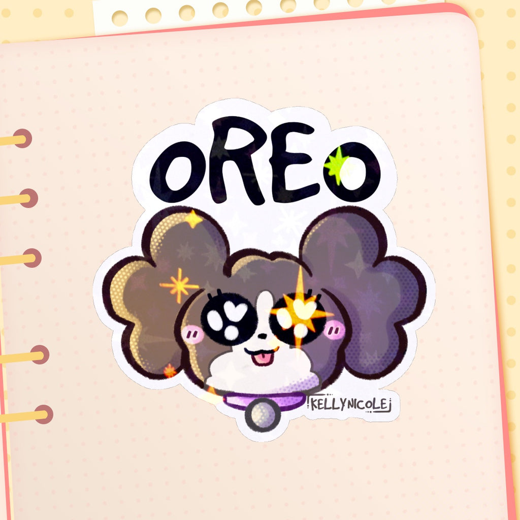 Oreo Puppy Emote HoloStar Sticker