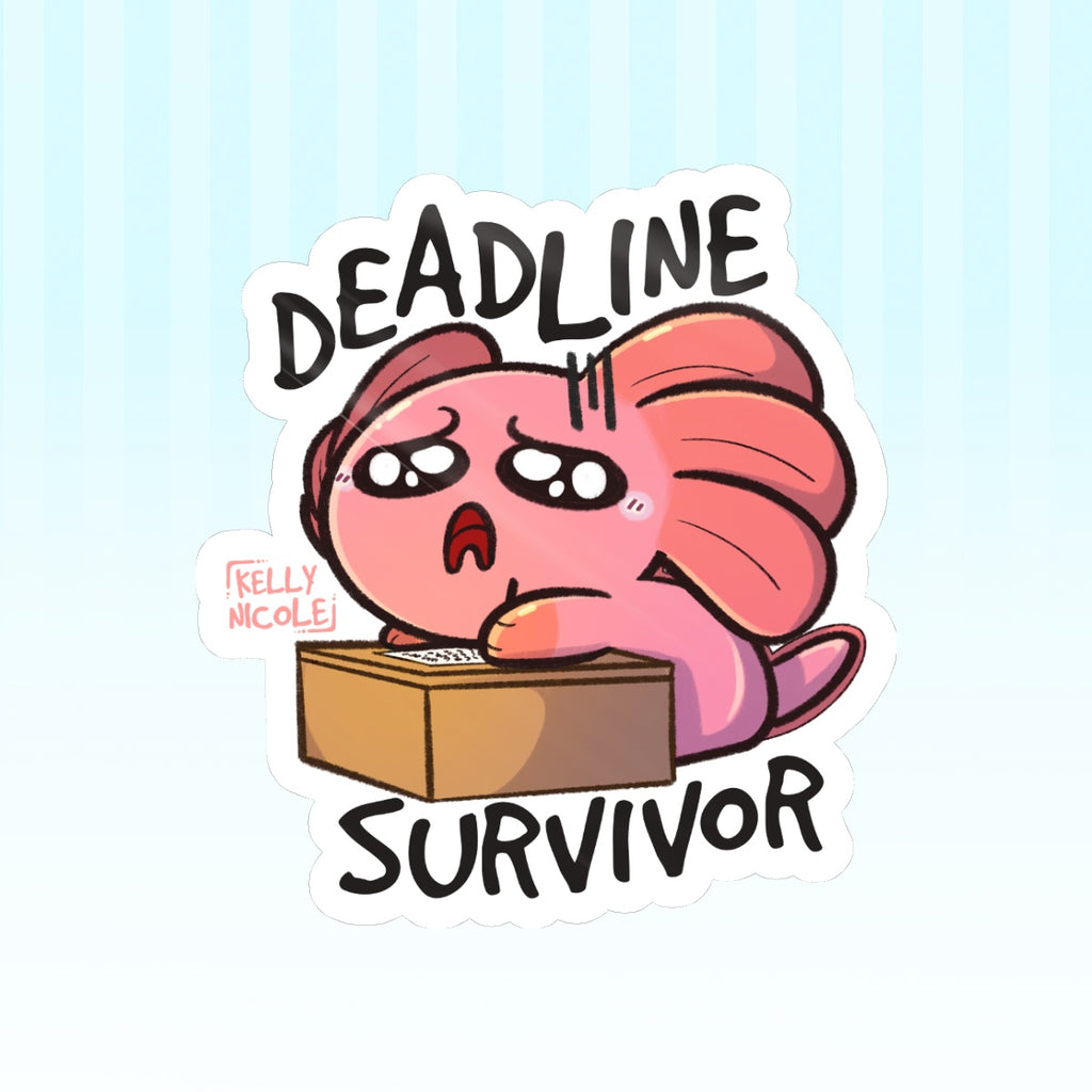 Deadline Survivor Spud the Axolotl Glossy Sticker