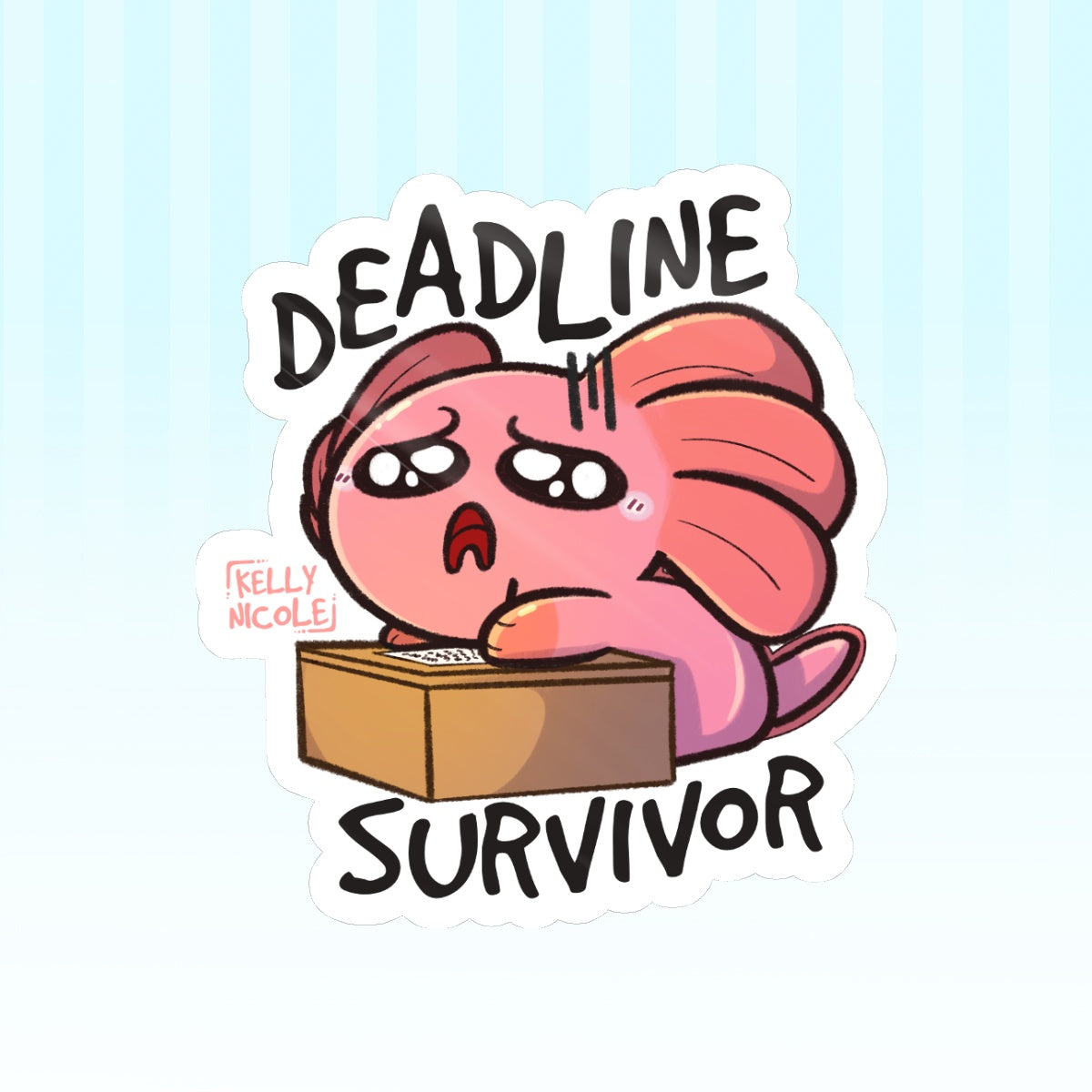 Deadline Survivor Spud the Axolotl Glossy Sticker