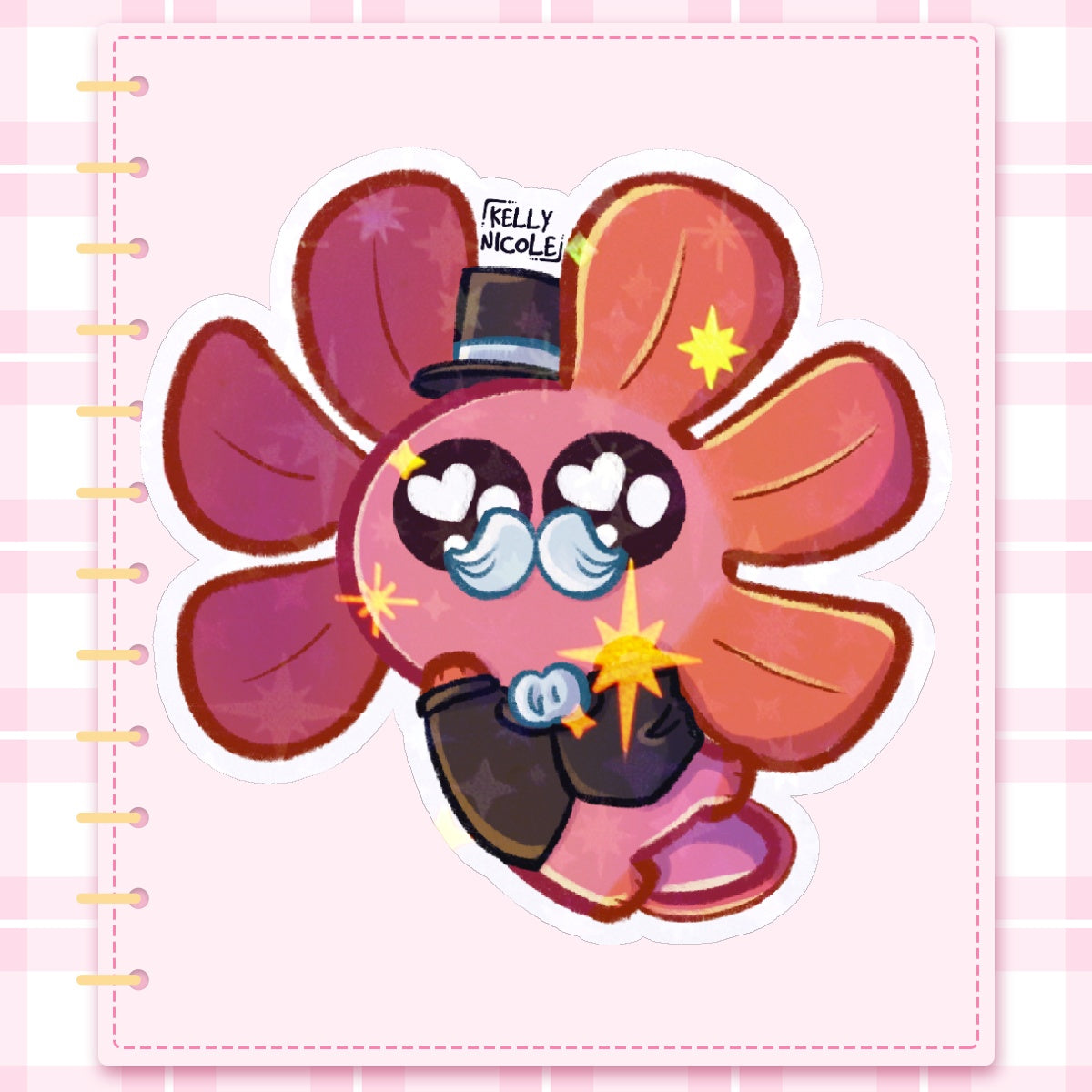 Spud the Axolotl Dapper HoloStar Sticker