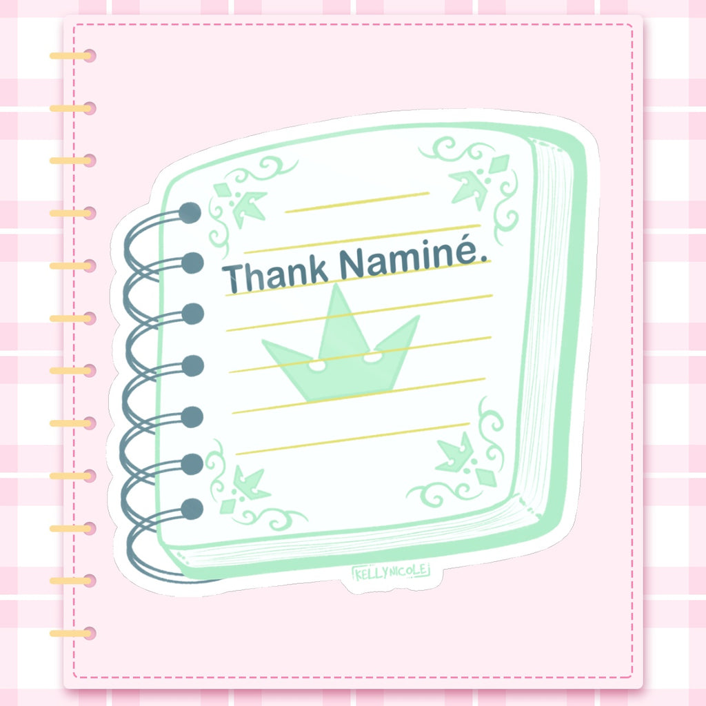 Thank Namine Kingdom Hearts Glossy Sticker