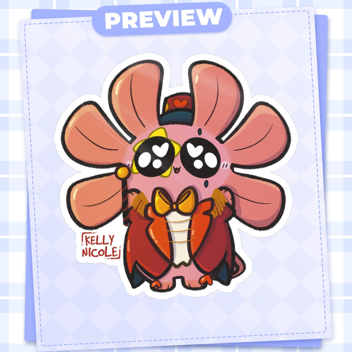 Preview Spud the Axolotl Ring Leader Glossy Sticker
