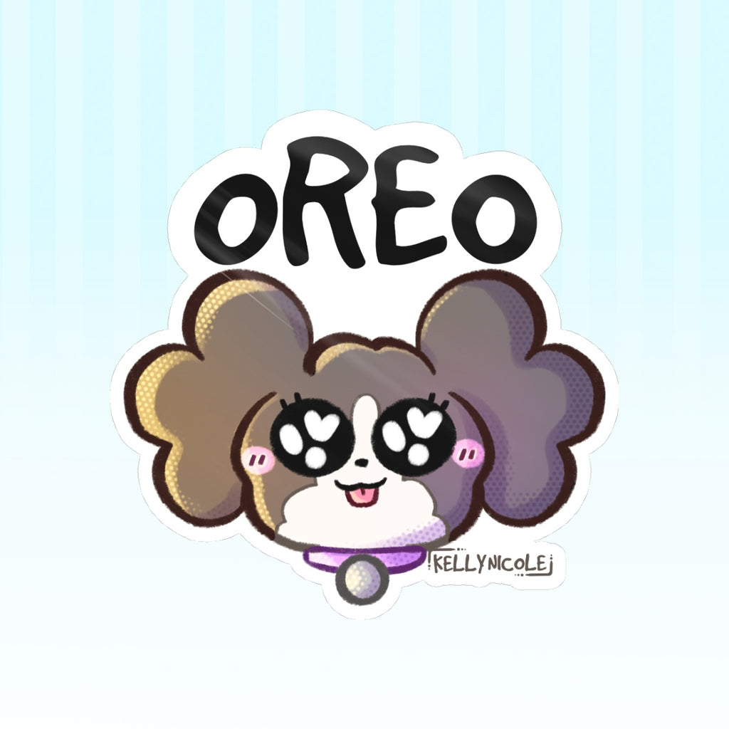 Oreo Puppy Emote Glossy Sticker