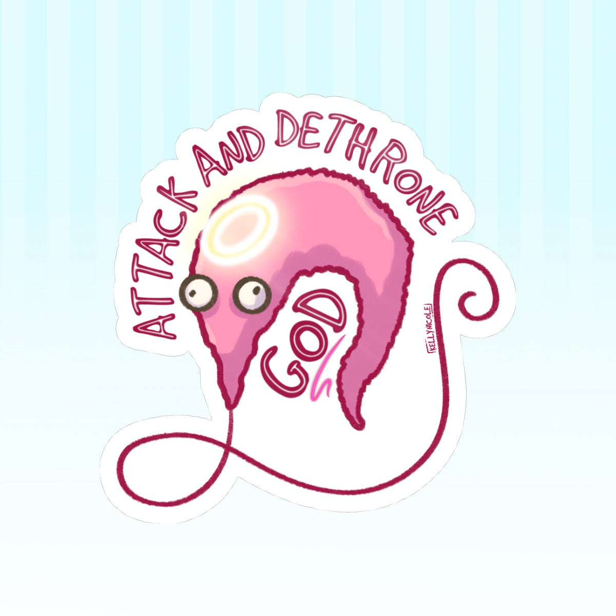 Worm on a String Attack and Dethrone God Glossy Sticker