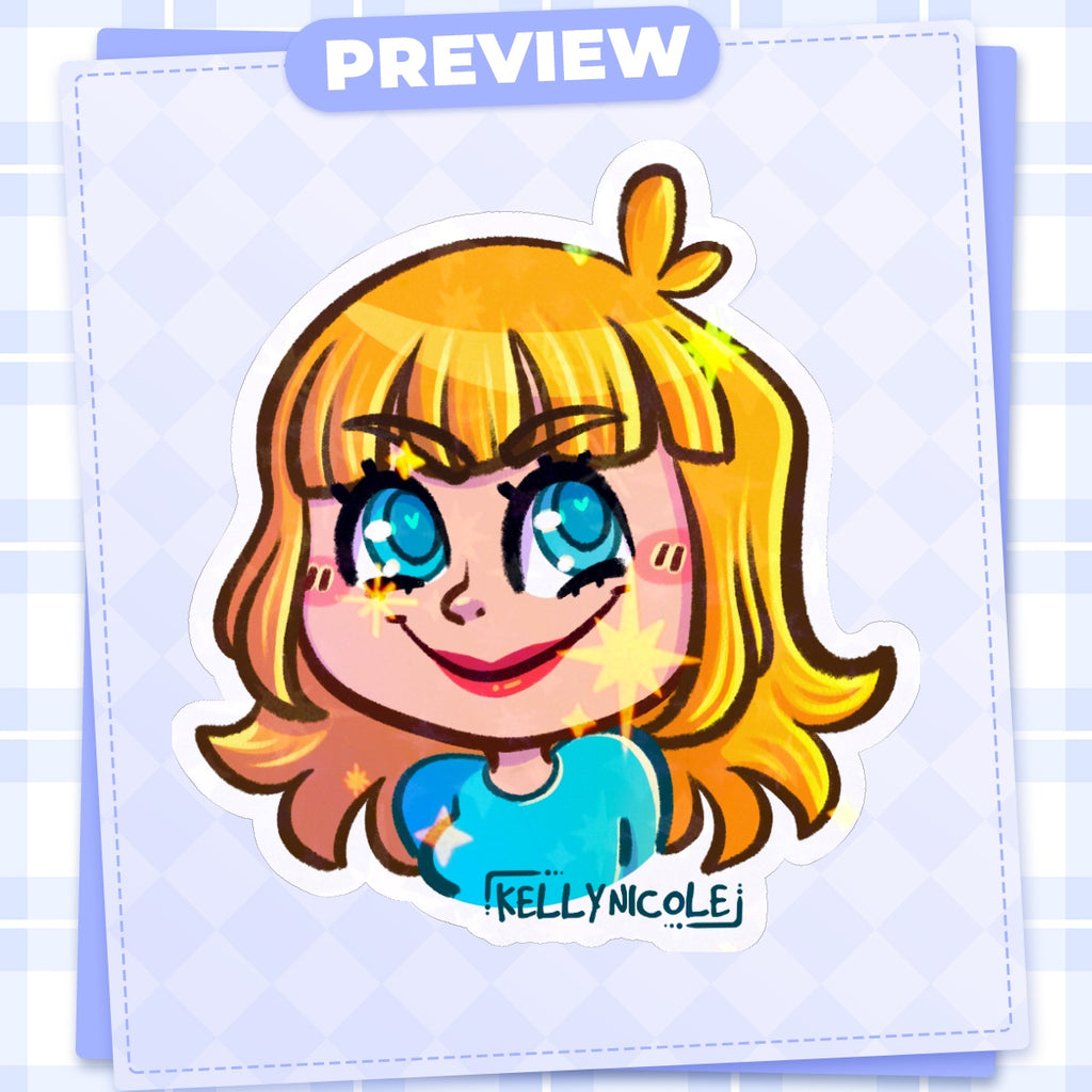 Kelly Nicole Evil Emote HoloStar Sticker
