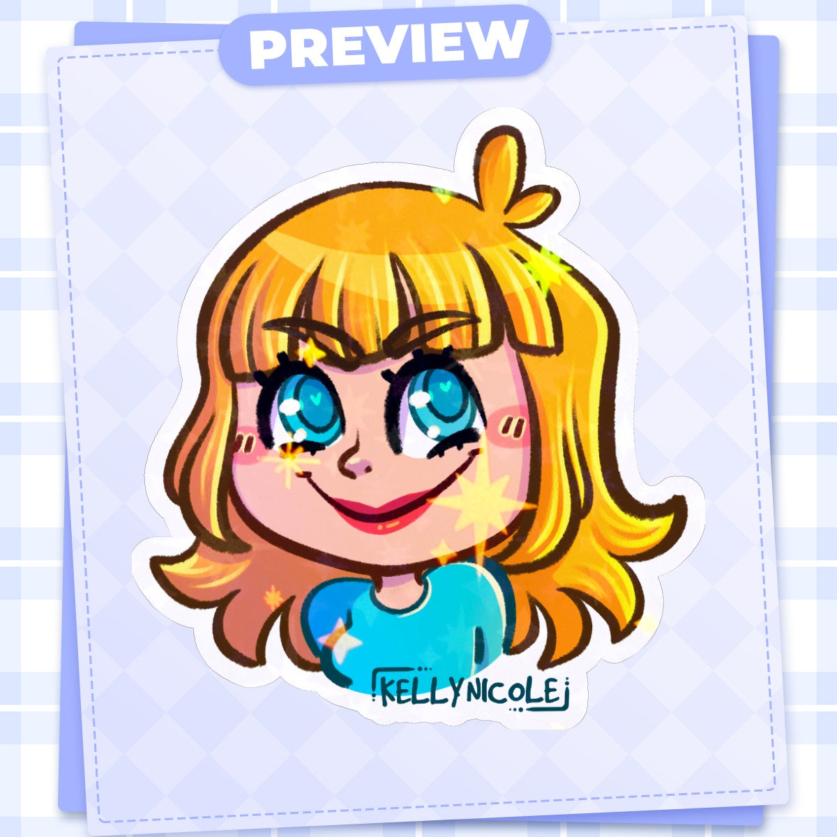 Kelly Nicole Evil Emote HoloStar Sticker