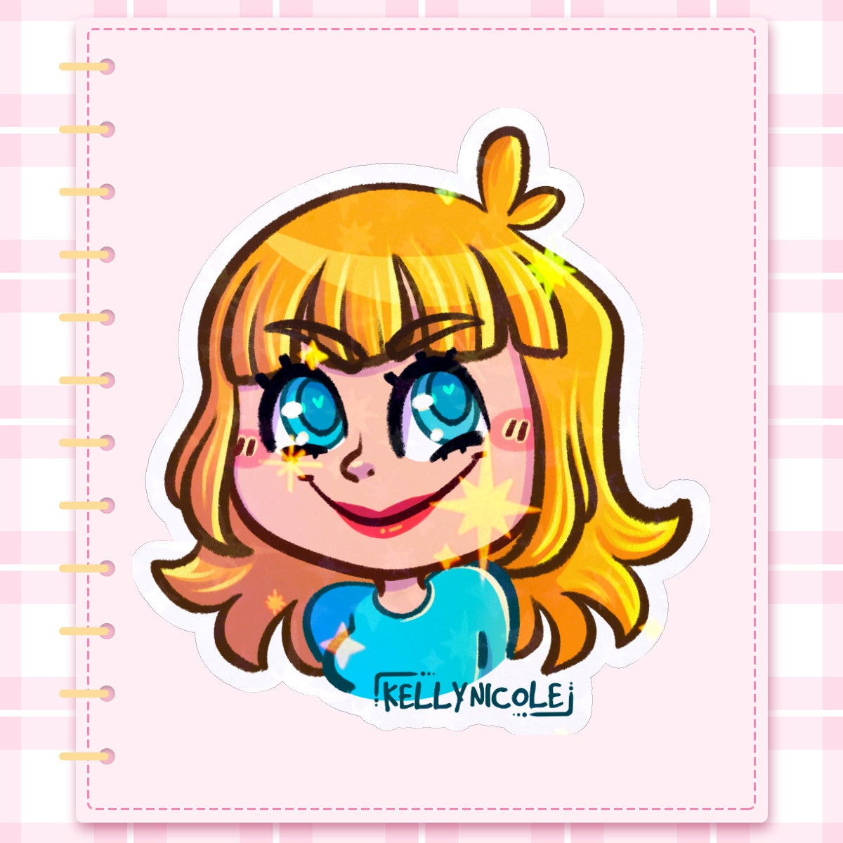 Kelly Nicole Evil Emote HoloStar Sticker