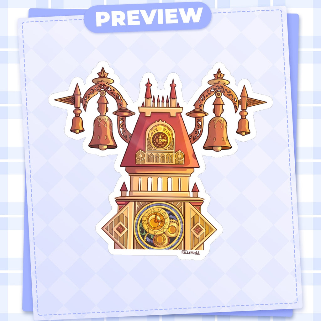 Twilight Town Clock Tower Kingdom Hearts Glossy Sticker