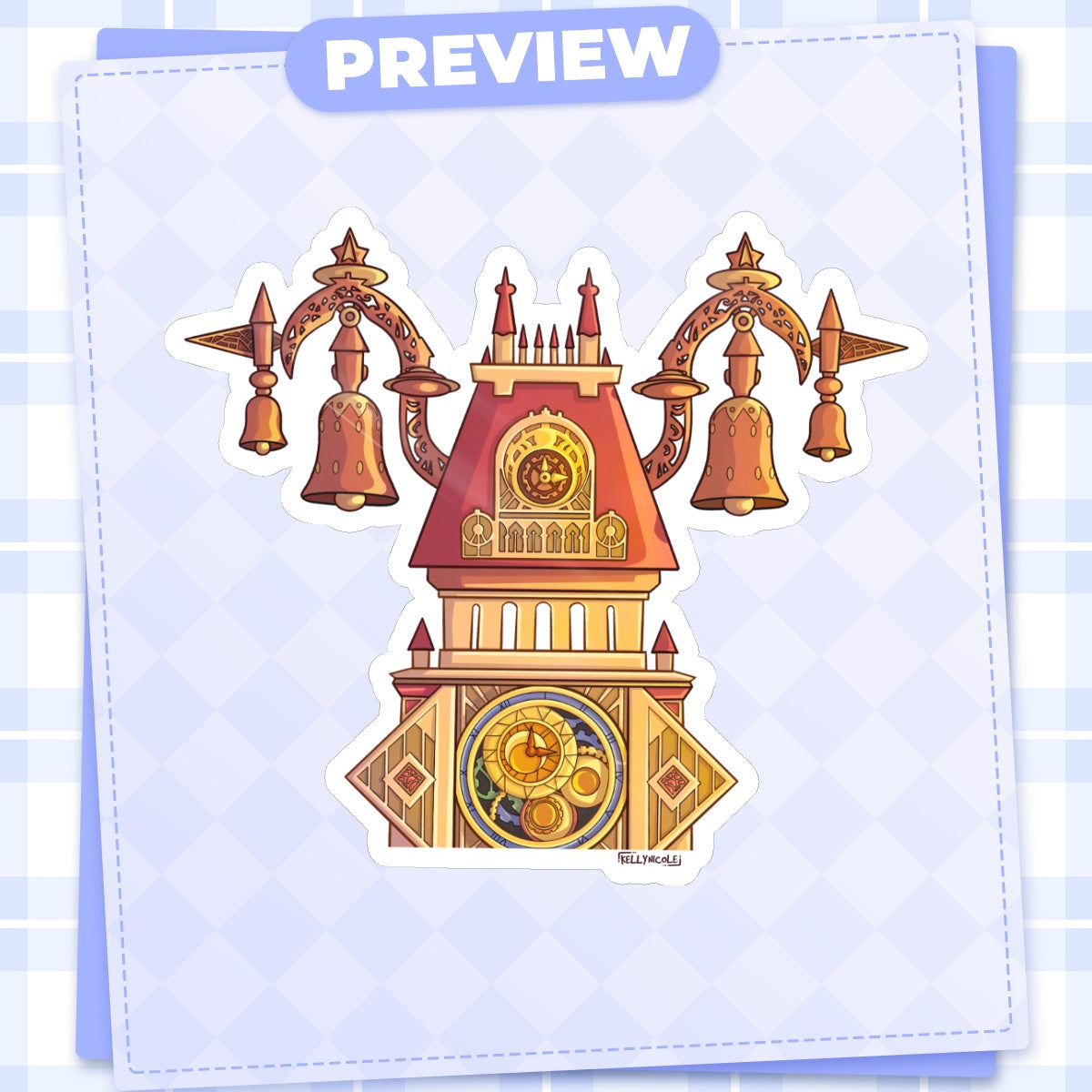 Twilight Town Clock Tower Kingdom Hearts Glossy Sticker