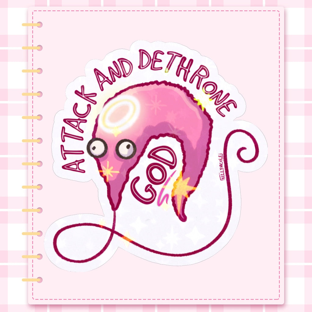 Worm on a String Attack and Dethrone God HolStar Sticker