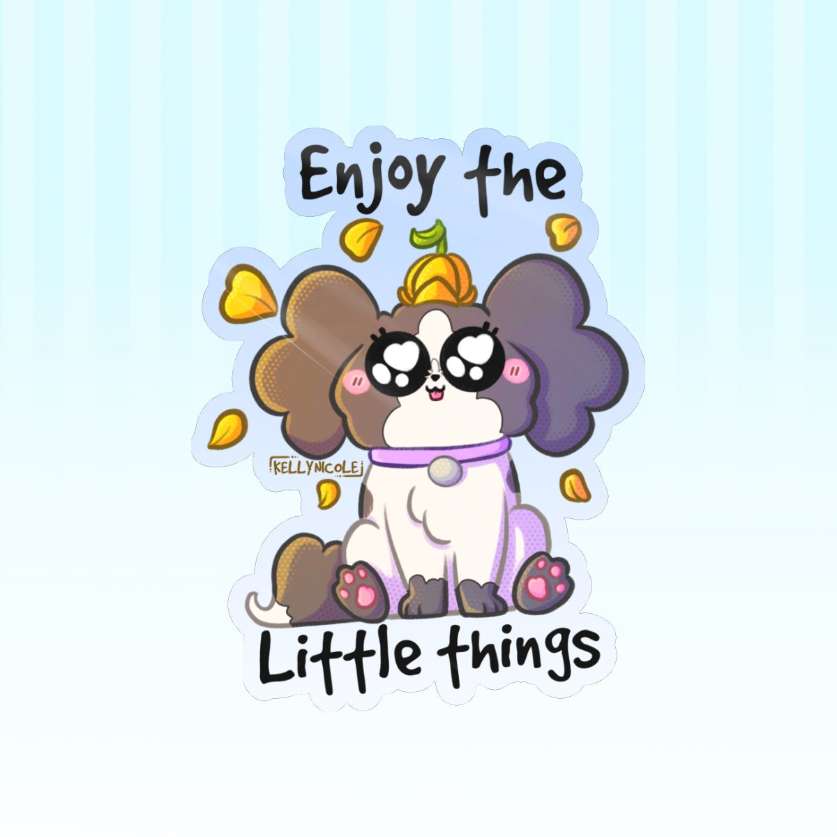 Enjoy the Little Things Oreo Dog Glossy Sticker