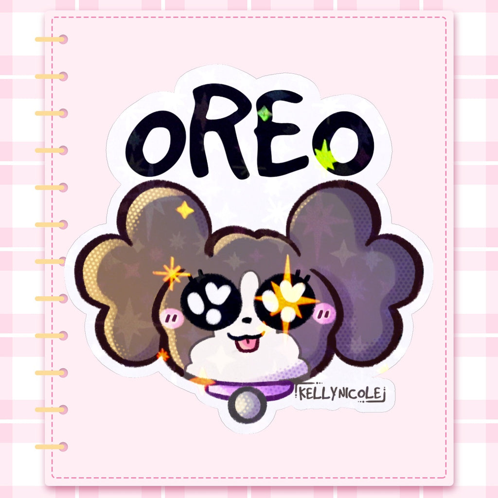 Oreo Puppy Emote HoloStar Sticker