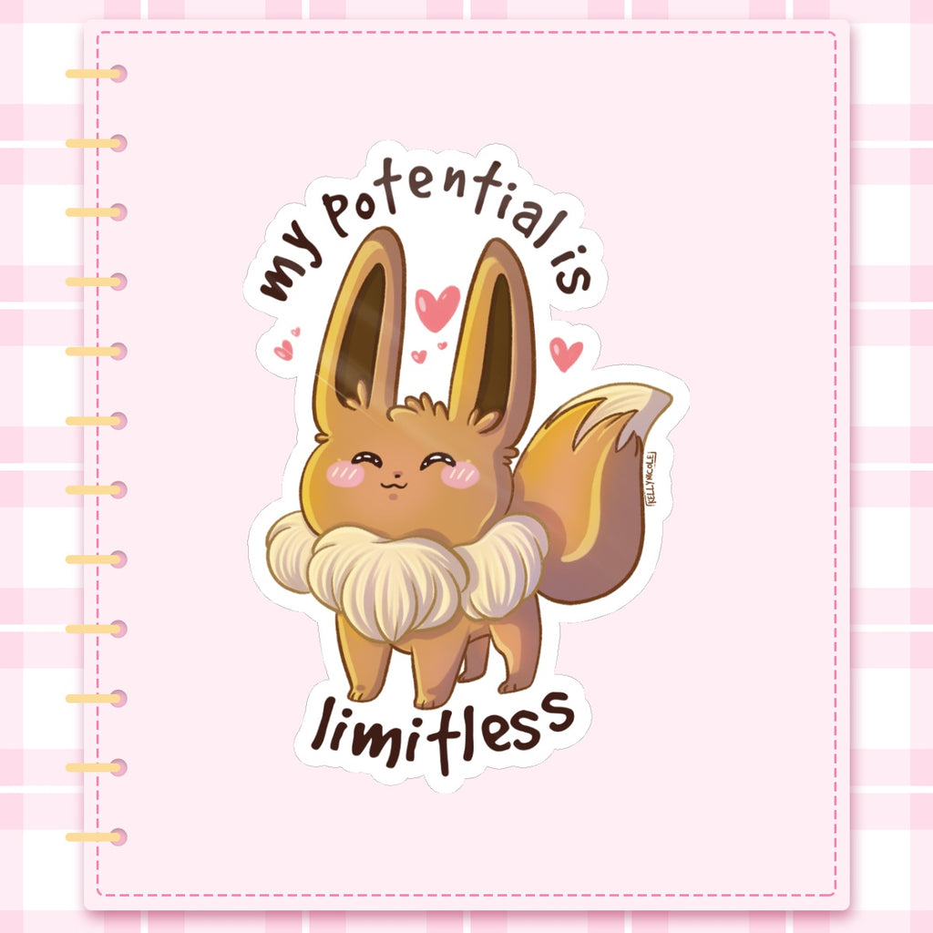 Eevee My Potential Is Limitless Pokemon HoloStar Sticker