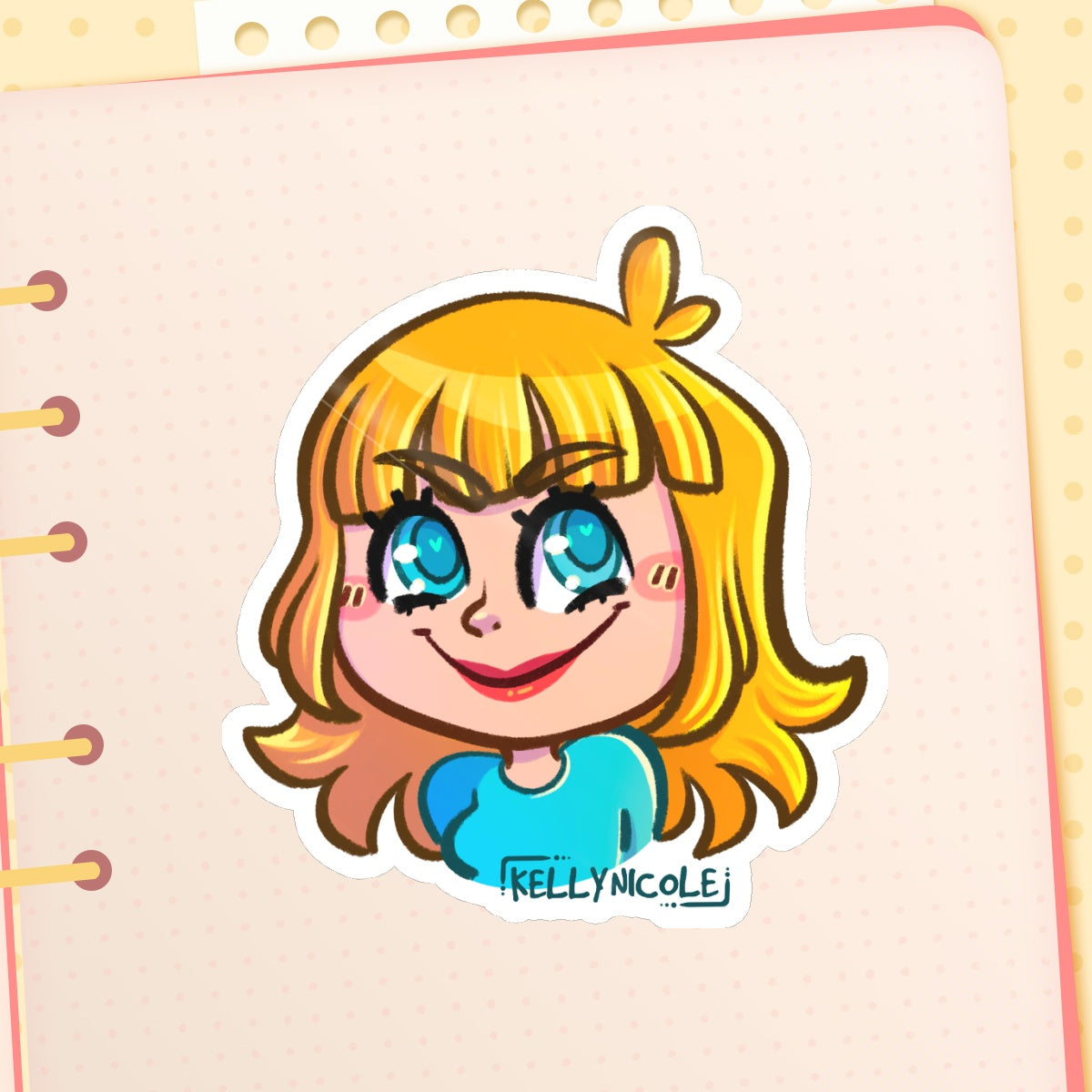 Kelly Nicole Evil Emote Glossy Sticker