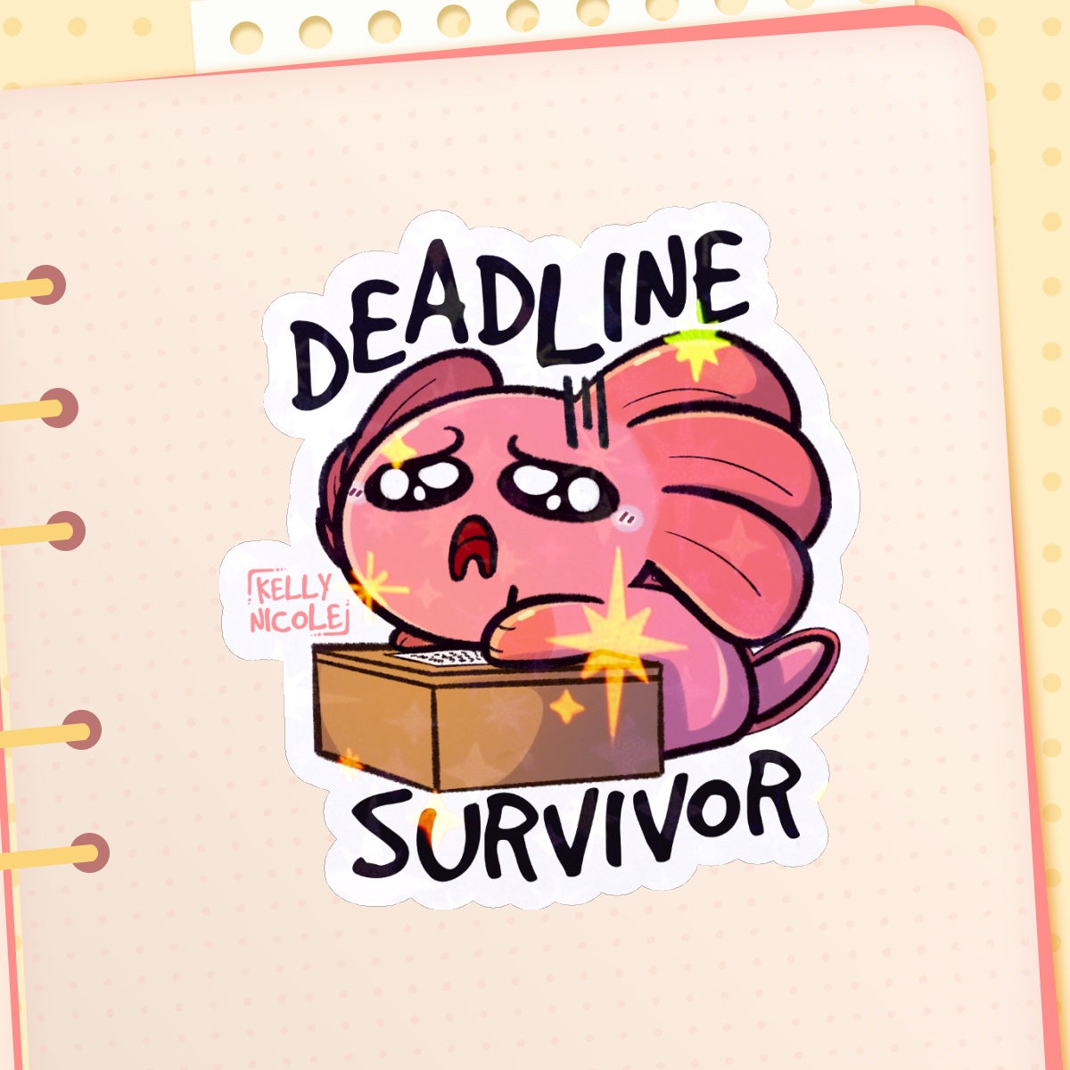 Deadline Survivor Spud the Axolotl HoloStar Sticker