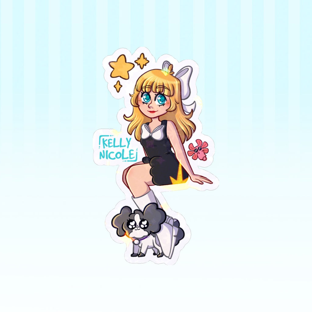 Kelly Nicole, Spud the Axolotl, and Oreo HoloStar Sticker