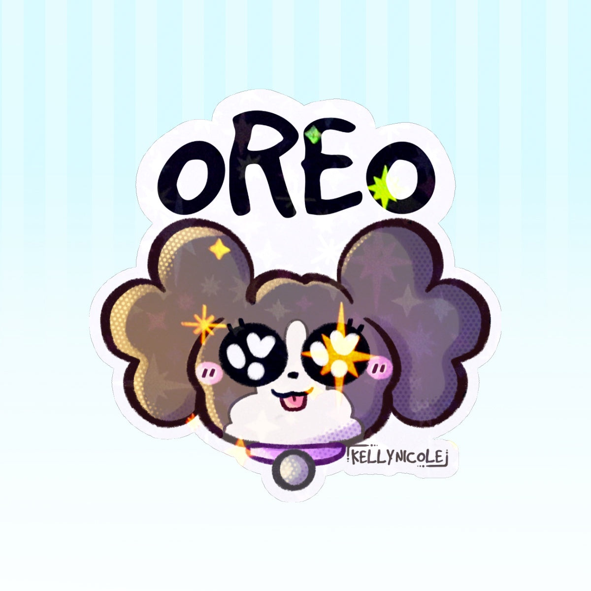 Oreo Puppy Emote HoloStar Sticker